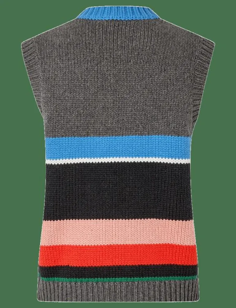 2421 Chunky Cotton Wool, Crewneck V - Stickade västar