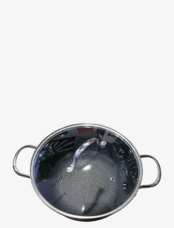 24 cm casserole with glasslid and honeycomb pattern - Grytor