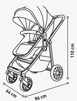 Asalvo Convertible TWO + 2, Black - Barnvagnar