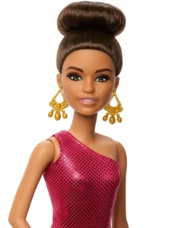Ballroom Dancer Fashion Doll with Brown Styled Hair, Dancing Trophy Accessory - Dockor