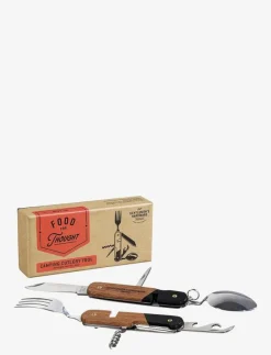Camping Cutlery Tool Wood 2pcs set - Bestickset