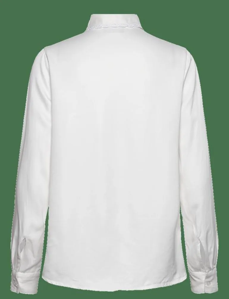 Candice Embroidered Satin Blouse - Långärmade