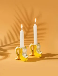 Candle holder - Banana Romance (2 pcs.) - Dekoration