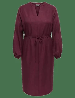 CARBAY LS V-NECK BLK DRESS WVN BF - Midiklänningar