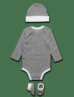 C1-BODYSUIT+HAT+BOOTIE - Långärmad body