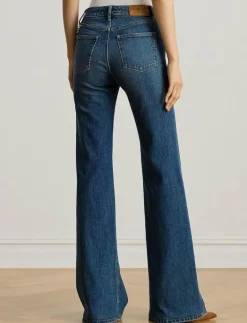 Chain-Trim High-Rise Flare Jean - Straight jeans