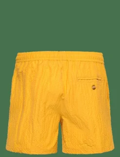 Classic Swim Shorts Yellow Seersucker - Badbyxor
