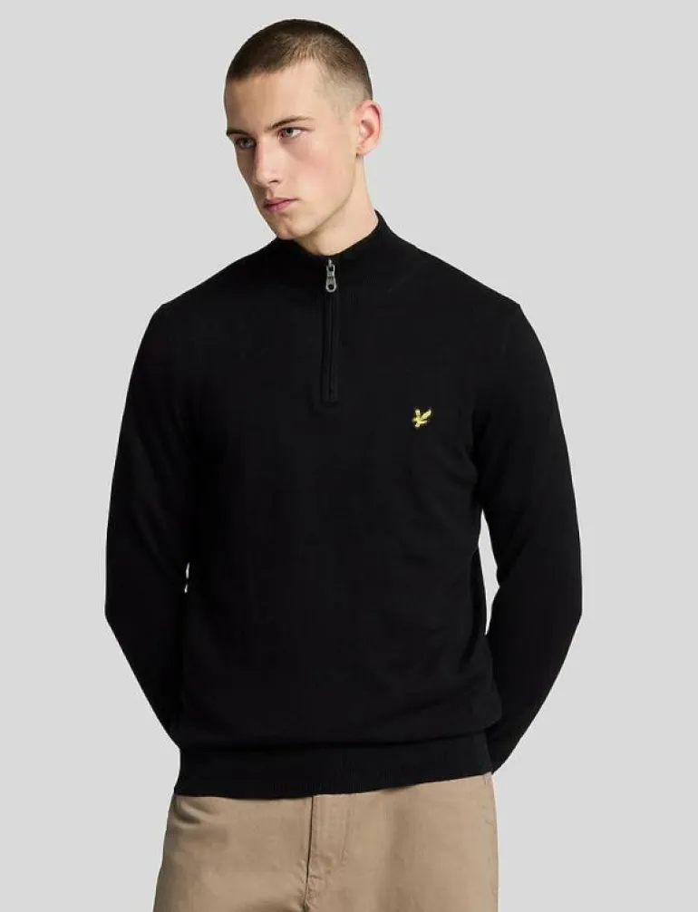 Cotton Merino Quarter Zip Jumper - Stickat