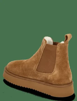 CPH258 suede cognac - Varmfodrade skor