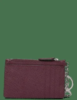 Crosshatch Leather Zip Card Case - Korthållare