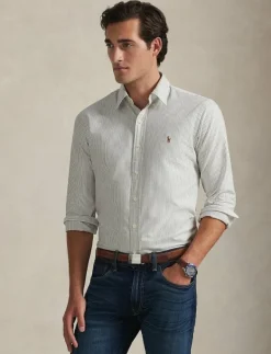 Custom Fit Striped Oxford Shirt - Randiga skjortor