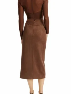 DANTE VEGAN SUEDE MIDI SKIRT - Midi kjolar