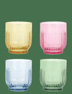 Drinking glasses - coloured 4 pcs mix pack (amber, red, light blue, green) 33.0 cl - Dricksglas
