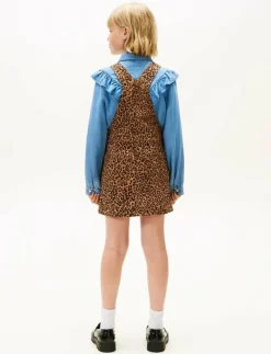 DUNGAREE DRESS DENIM LEOPARD AOP - Ärmlösa vardagsklänningar