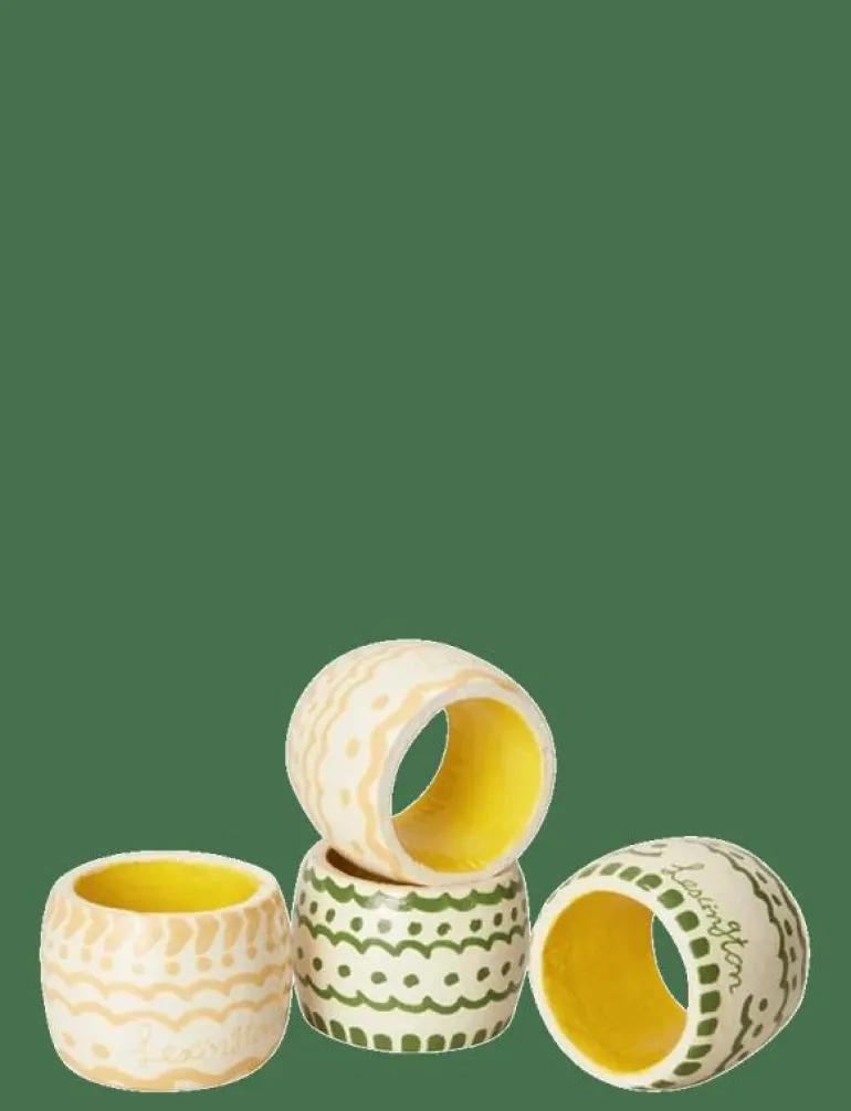 Easter Napkin Ring in Wood (Set of 4) - Servettringar & Servettställ