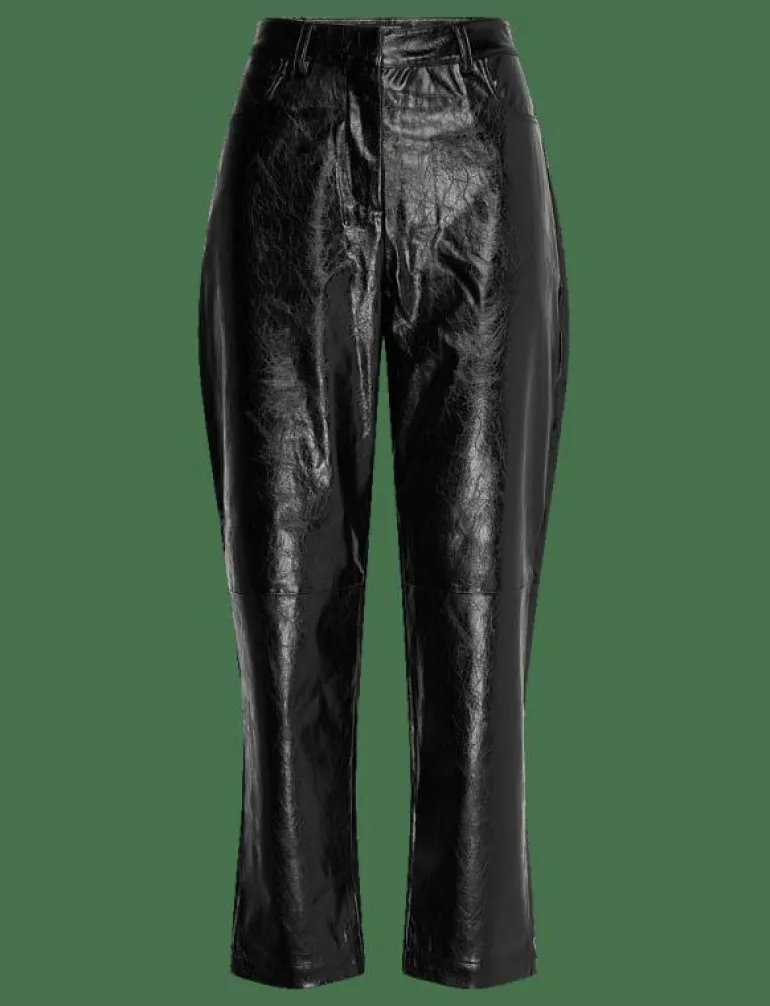 EMMETT PU TAPERED TROUSER - Skinnbyxor