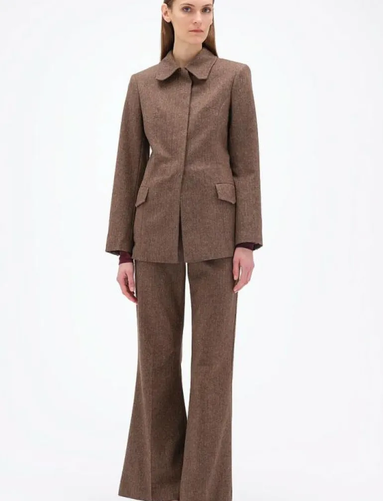 FITTED HERRINGBONE BLAZER - Jackor