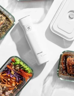 Fresh & Save, Vakuum box M Grå Glas - Köksförvaring