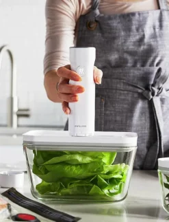 Fresh & Save, Vakuum start set Glas Vit 7-delar - Vakuumpump