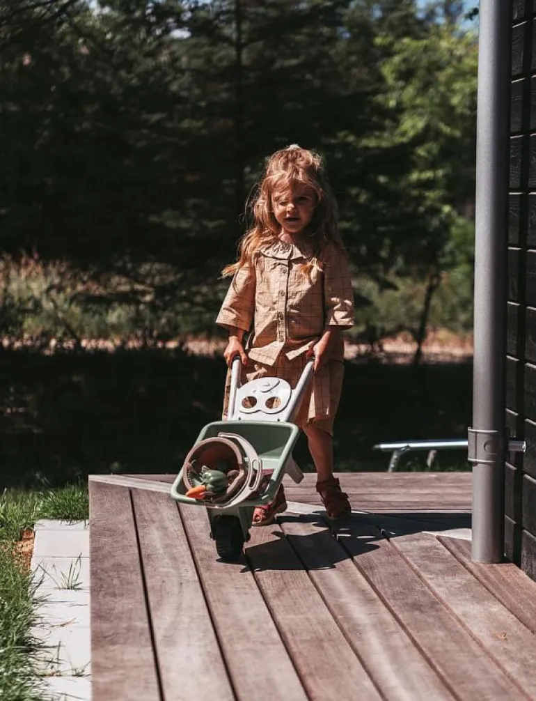 green garden wheelbarrow set -plastic wheels - Trädgårdsredskap