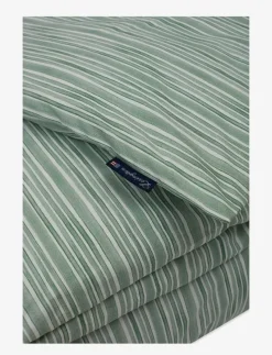 Green/White Striped Cotton Poplin Bed Set - Påslakanset