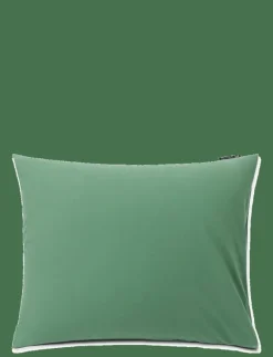 Ivy Green Striped Cotton Poplin Pillowcase - Örngott