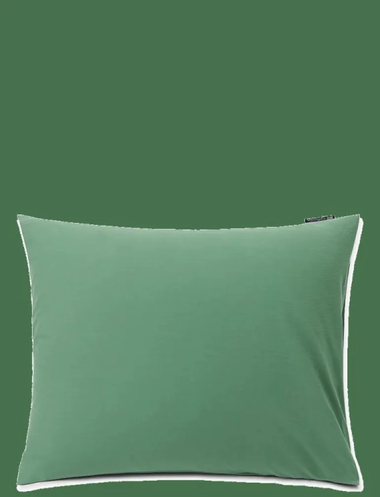 Ivy Green Striped Cotton Poplin Pillowcase - Örngott