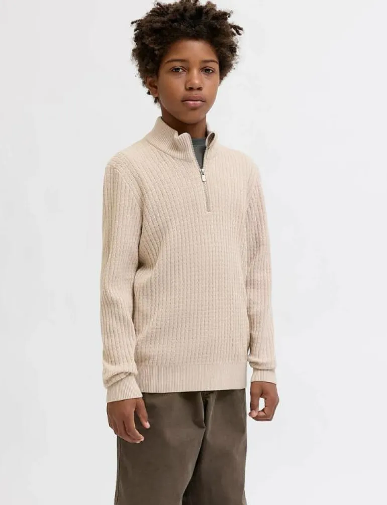 JPRBLUBARKLEY KNIT HALF ZIP JNR - Stickade tröjor