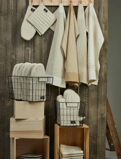 KÖKSHANDDUK RONJA GRS BEIGE RAND 50x70 - Kökshanddukar