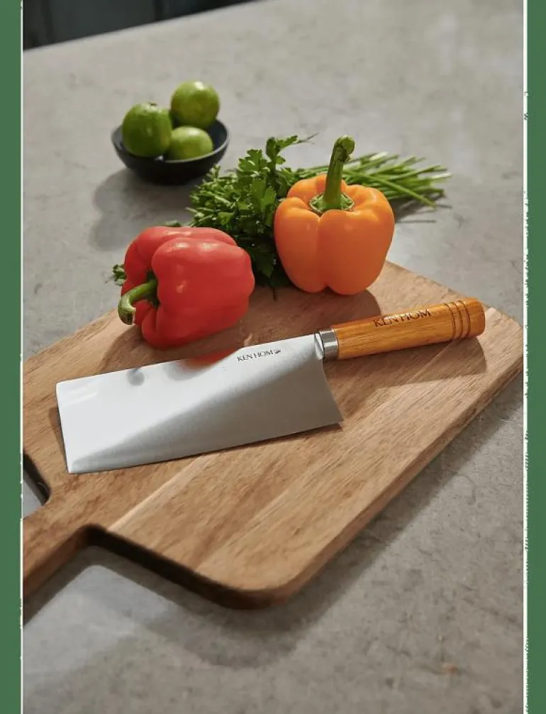 Kniv Cleaver 18cm trähandtag Ken Hom - Grönsaksknivar
