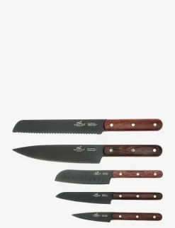 Knivset Phenix 5 delar Svart/Trä - Knivset