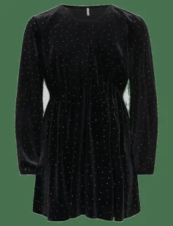 KOGVELLA L/S O-NECK VELVET DRESS JRS - Festklänningar