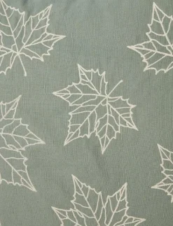 Leaves Embroidered Linen/Cotton Pillow Cover - Kuddfodral