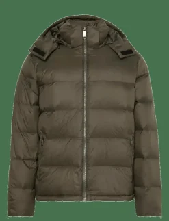 LS NYLON ZIP OFF HOOD DOWN PUFFE - Fodrade jackor