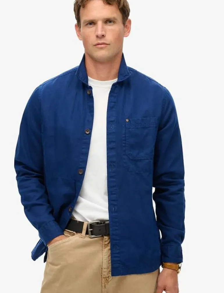 MERCHANT LINEN BLEND OVERSHIRT - Jackor & rockar