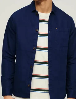 MERCHANT LINEN BLEND OVERSHIRT - Jackor & rockar