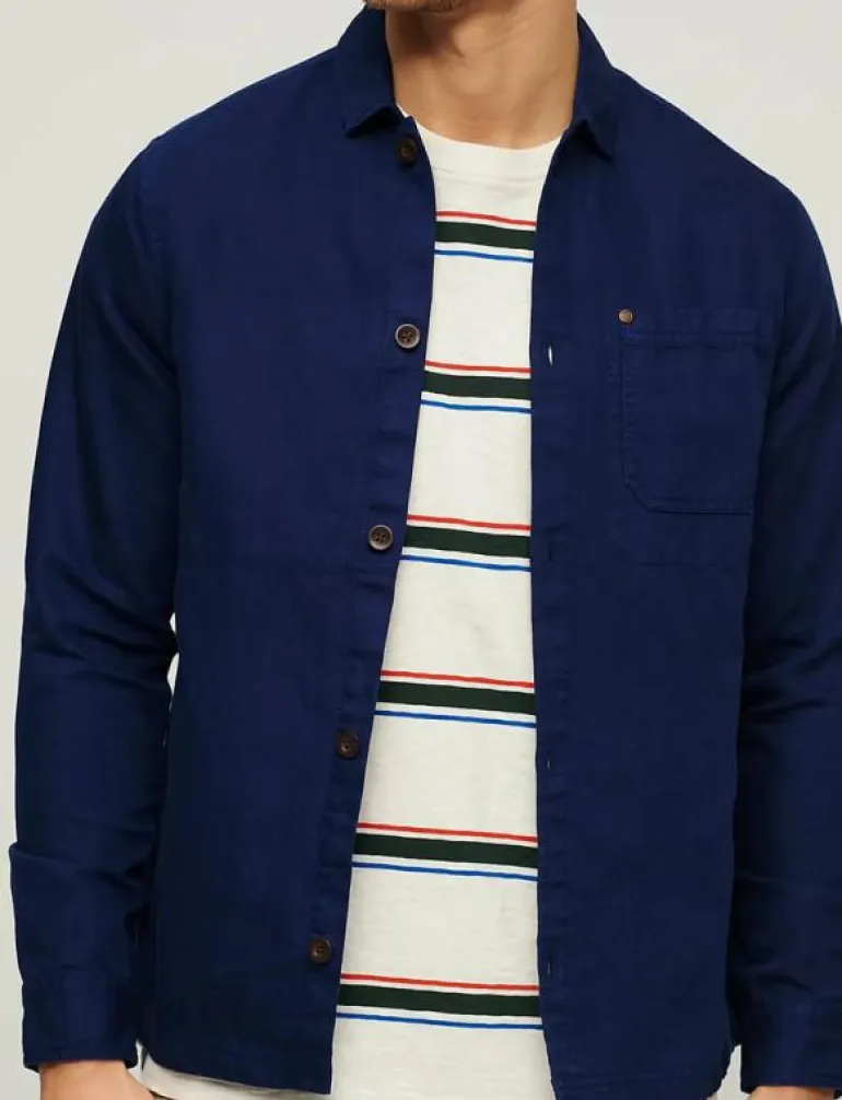 MERCHANT LINEN BLEND OVERSHIRT - Jackor & rockar