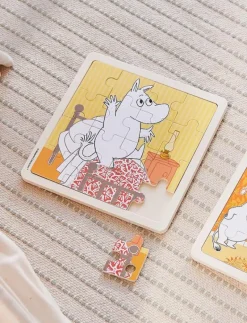Moomin - Wooden Square Puzzle - Bedtime Jumping - Träpussel