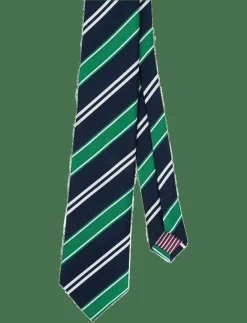Navy Green Club Tie - Slipsar