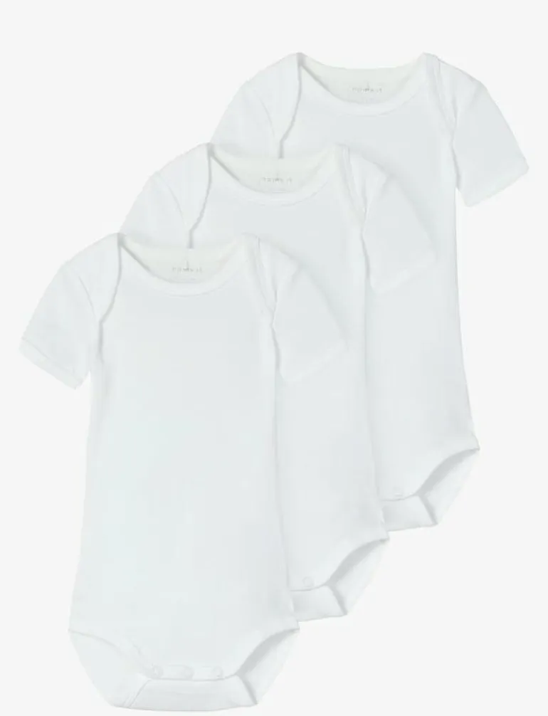 NBNBODY 3P SS SOLID WHITE 4 NOOS - Kortärmad body