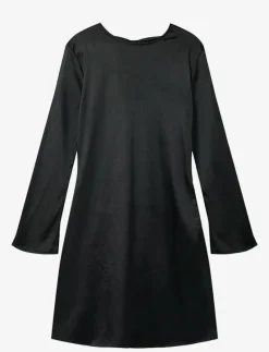 NLFSATIN LS BOW DRESS - Långärmade vardagsklänningar