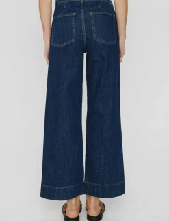 NUPARIS CROPPED JEANS - DARK BLUE - Vida byxor
