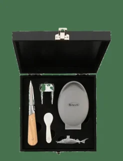Oisterknif luxury Laguiole Oak SET - Skaldjursbestick