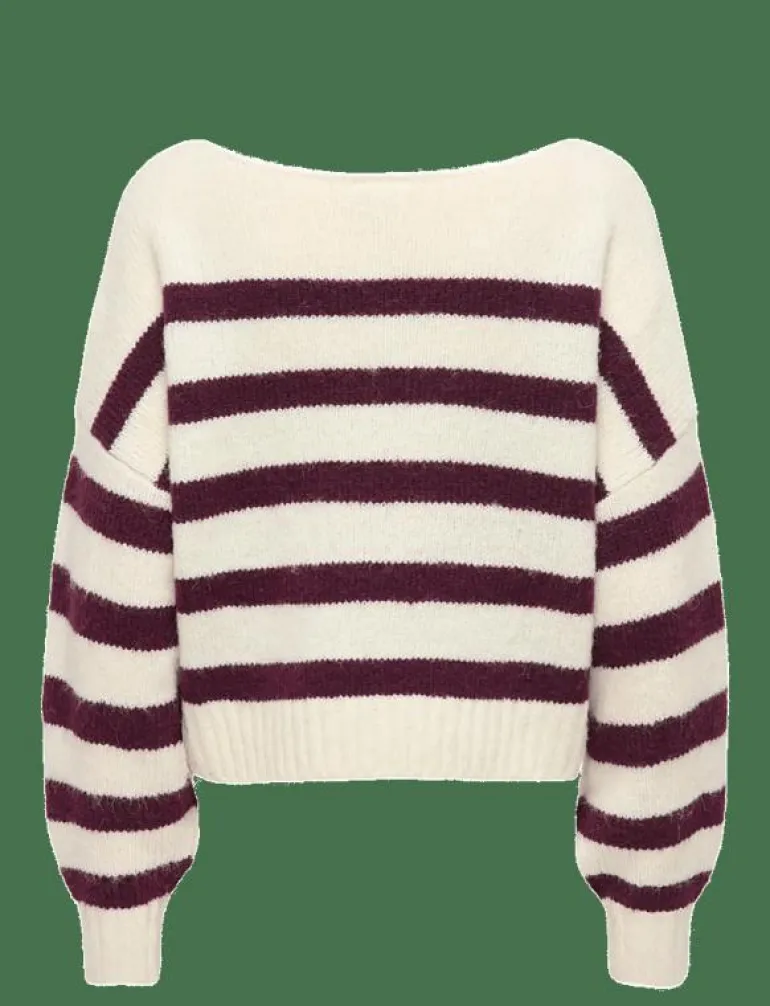 OLMAYA LIFE L/S BOATNECK PULL KNT - Stickat
