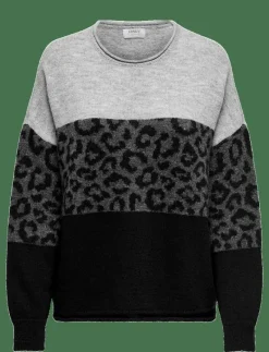 ONLJADE ANIMAL LS O-NECK NOOS KNT - Stickat