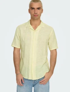 ONSCAIDEN SS SOLID RESORT LINEN NOOS - Linneskjortor
