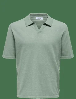 ONSGEORGE REG 12 LINEN SS POLO KNIT - Kortärmade pikéer
