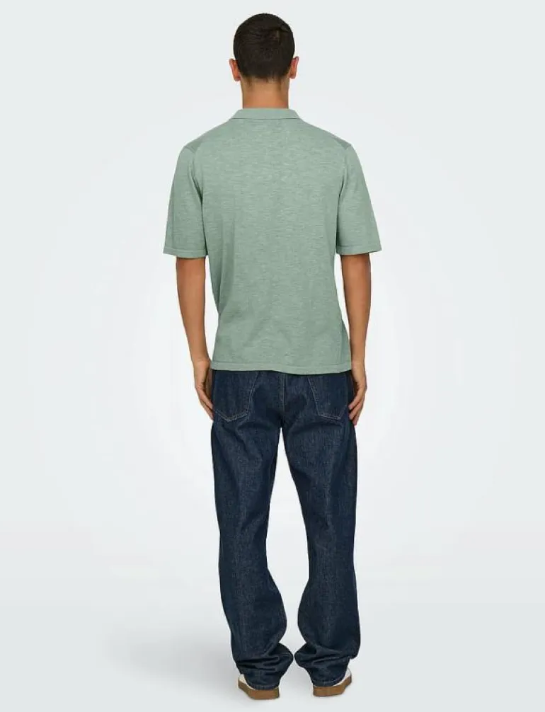 ONSGEORGE REG 12 LINEN SS POLO KNIT - Kortärmade pikéer