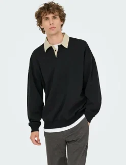 ONSJEFFREY VTG LS RUGBY SOLID POLO - Långärmade pikéer