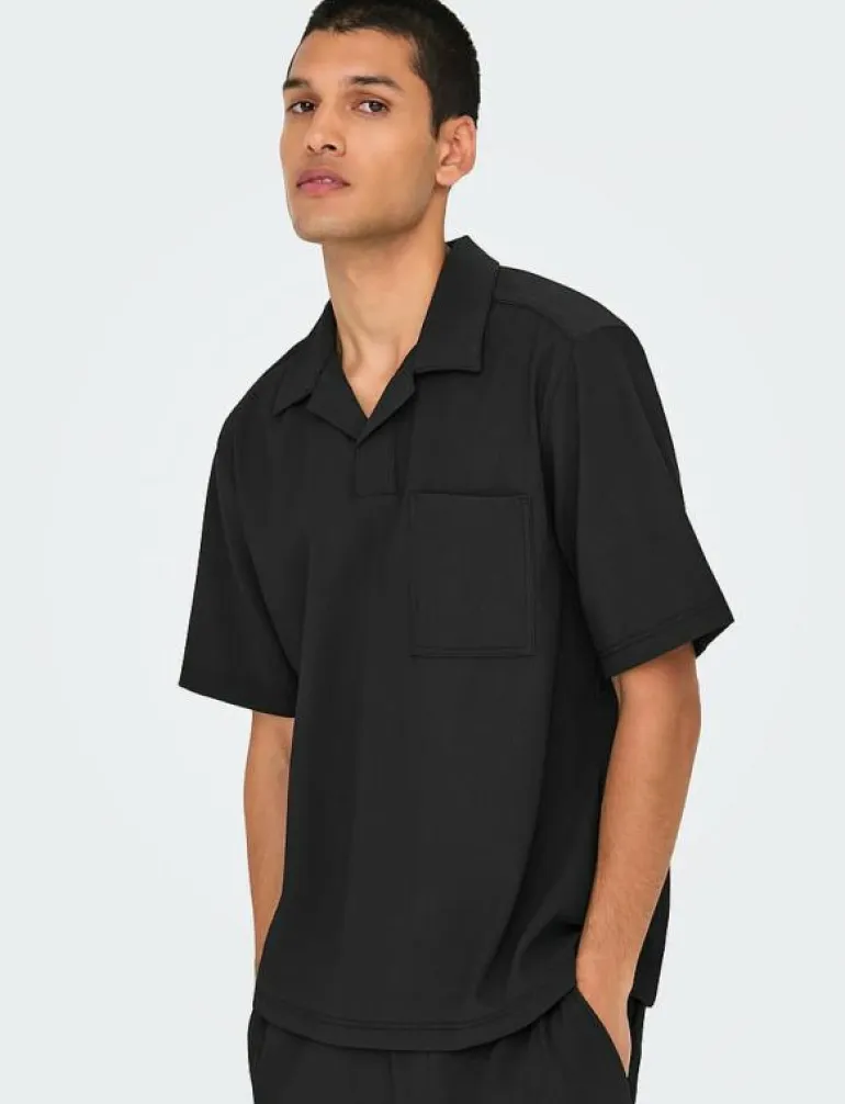 ONSPLI PLISSE SHIRT - Kortärmade pikéer